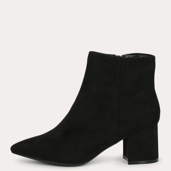 NEW🔥Block Low Heel Pointy Toe Booties Ankle Boots - Picture 3 of 6